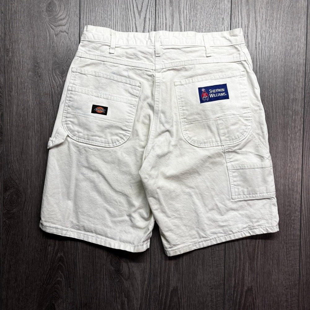 Dickies Sherwin Williams White Carpenter Painter Shorts Mens 32 Utility Workwear